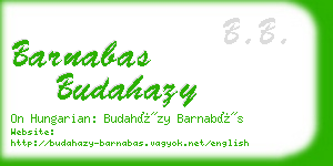 barnabas budahazy business card